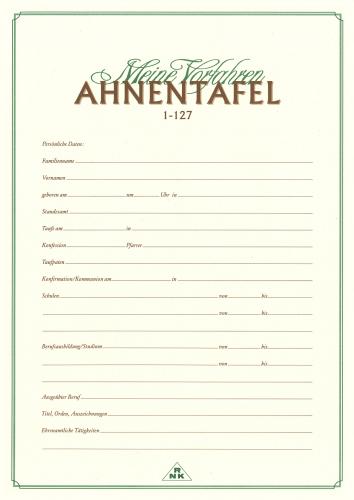 Ahnentafel Meine Vorfahren fÃ¼r 7 Generationen 