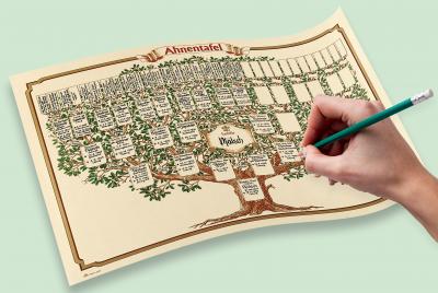 Schmuck-Ahnentafel Skizzierter Baum fÃ¼r 6 Generationen 