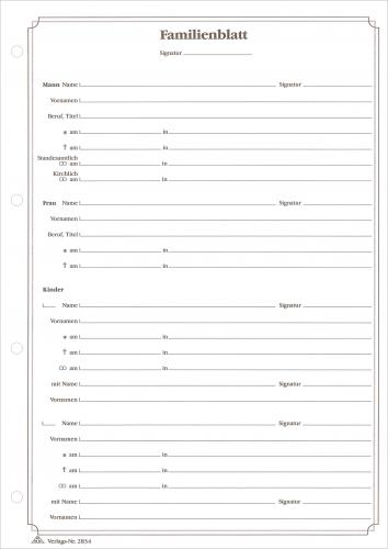 Familienblatt, DIN A 4 (Doppelseitig) 