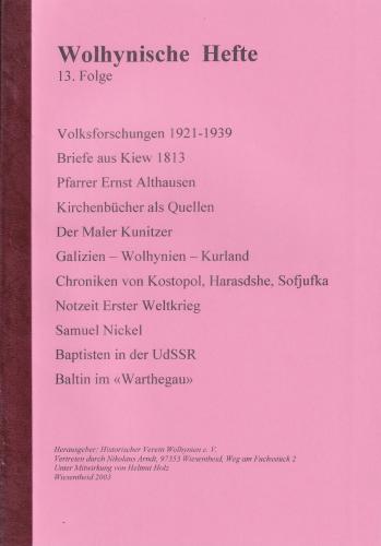 Wolhynische Hefte 13 