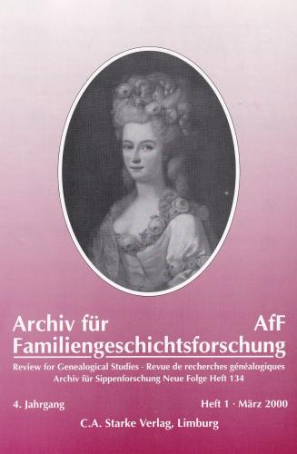 Archiv für Familiengeschichtsforschung - Heft 1 (2000 (4. Jg.)) 