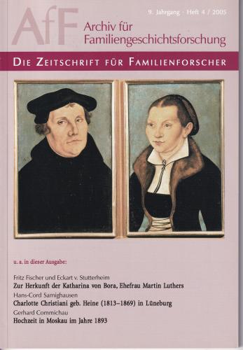 Archiv für Familiengeschichtsforschung - Heft 4 (2005 (9. Jg.)) 