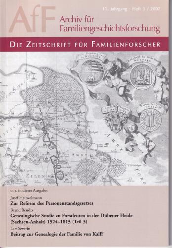 Archiv für Familiengeschichtsforschung - Heft 3 (2007 (11. Jg.)) 