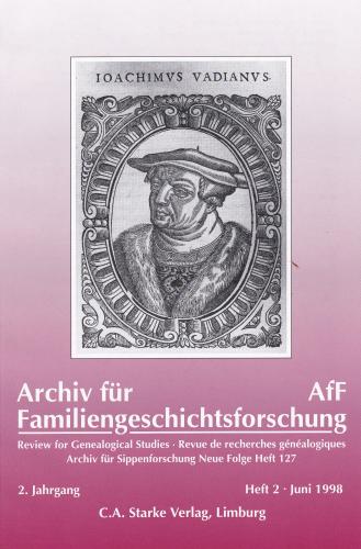 Archiv für Familiengeschichtsforschung - Heft 2 (1998 (2. Jg.)) 