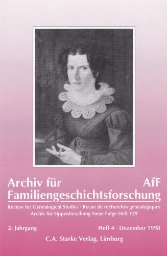 Archiv für Familiengeschichtsforschung - Heft 4 (1998 (2. Jg.)) 