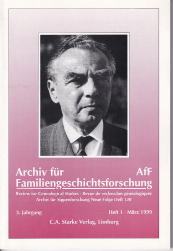 Archiv für Familiengeschichtsforschung - Heft 1 (1999 (3. Jg.)) 