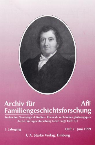 Archiv für Familiengeschichtsforschung - Heft 2 (1999 (3. Jg.)) 