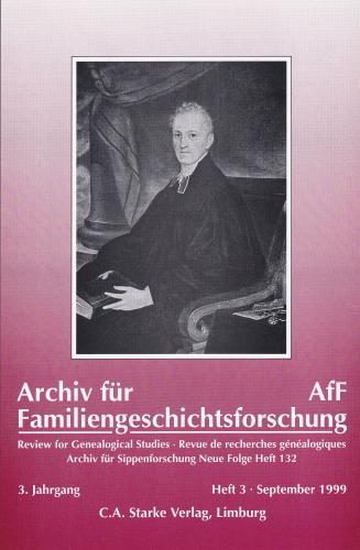 Archiv für Familiengeschichtsforschung - Heft 3 (1999 (3. Jg.)) 