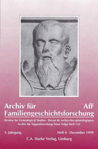 Archiv für Familiengeschichtsforschung - Heft 4 (1999 (3. Jg.)) 