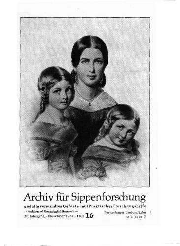 Archiv für Sippenforschung - Einzelheft, Band 16 (1964 (30. Jg.)) 