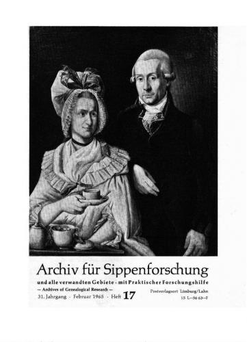 Archiv für Sippenforschung - Einzelheft, Band 17 (1965 (31. Jg.)) 