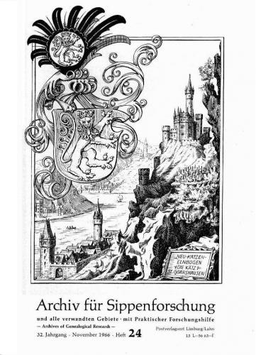 Archiv für Sippenforschung - Einzelheft, Band 24 (1966 (32. Jg.)) 