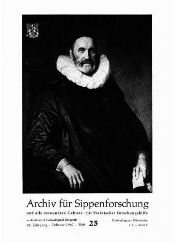 Archiv für Sippenforschung - Einzelheft, Band 25 (1967 (33. Jg.)) 