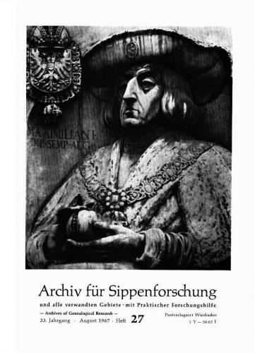 Archiv für Sippenforschung - Einzelheft, Band 27 (1967 (33. Jg.)) 