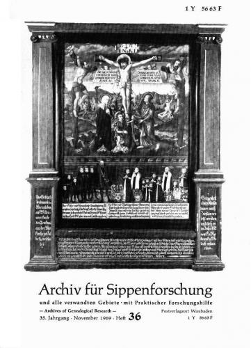 Archiv für Sippenforschung - Einzelheft, Band 36 (1969 (35. Jg.)) 