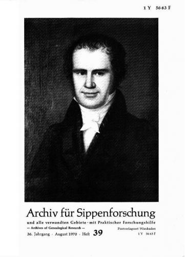 Archiv für Sippenforschung - Einzelheft, Band 39 (1970 (36. Jg.)) 