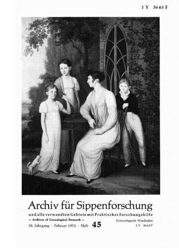 Archiv für Sippenforschung - Einzelheft, Band 45 (1972 (38. Jg.)) 