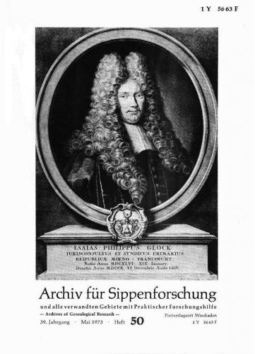 Archiv für Sippenforschung - Einzelheft, Band 50 (1973 (39. Jg.)) 