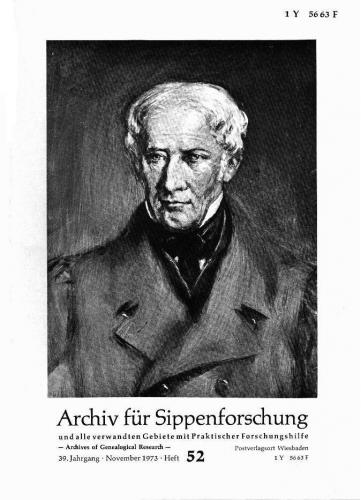 Archiv für Sippenforschung - Einzelheft, Band 52 (1973 (39. Jg.)) 