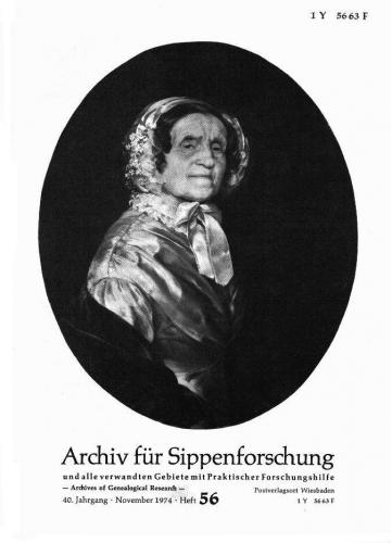 Archiv für Sippenforschung - Einzelheft, Band 56 (1974 (40. Jg.)) 