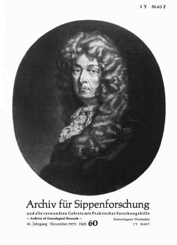 Archiv für Sippenforschung - Einzelheft, Band 60 (1975 (41. Jg.)) 