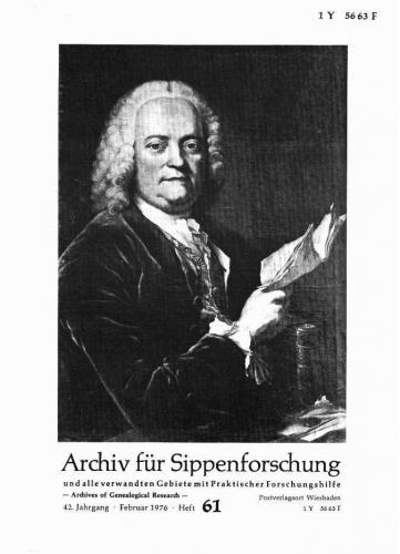 Archiv für Sippenforschung - Einzelheft, Band 61 (1976 (42. Jg.)) 