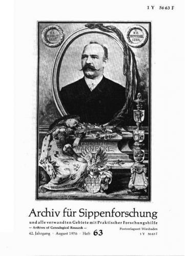 Archiv für Sippenforschung - Einzelheft, Band 63 (1976 (42. Jg.)) 