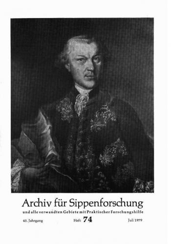 Archiv für Sippenforschung - Einzelheft, Band 74 (1979 (45. Jg.)) 