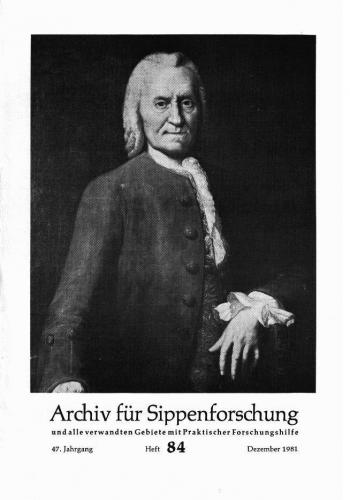 Archiv für Sippenforschung - Einzelheft, Band 84 (1981 (47. Jg.)) 
