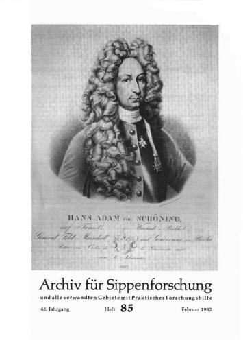 Archiv für Sippenforschung - Einzelheft, Band 85 (1982 (48. Jg.)) 
