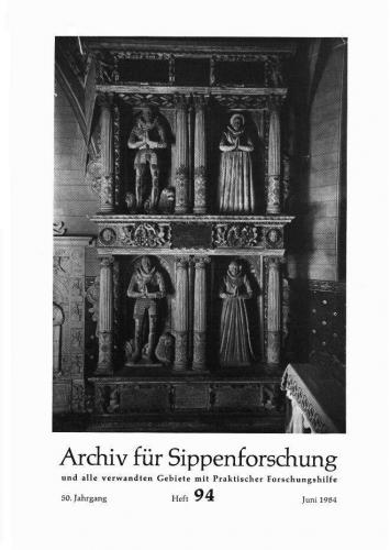 Archiv für Sippenforschung - Einzelheft, Band 94 (1984 (50. Jg.)) 