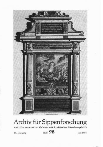 Archiv für Sippenforschung - Einzelheft, Band 98 (1985 (51. Jg.)) 