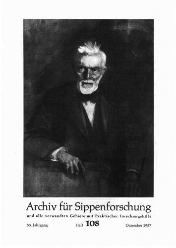 Archiv für Sippenforschung - Einzelheft, Band 108 (1987 (53. Jg.)) 