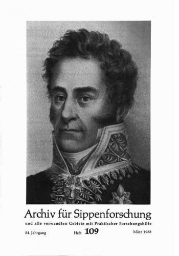 Archiv für Sippenforschung - Einzelheft, Band 109 (1988 (54. Jg.)) 