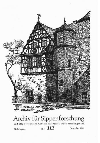 Archiv für Sippenforschung - Einzelheft, Band 112 (1988 (54. Jg.)) 