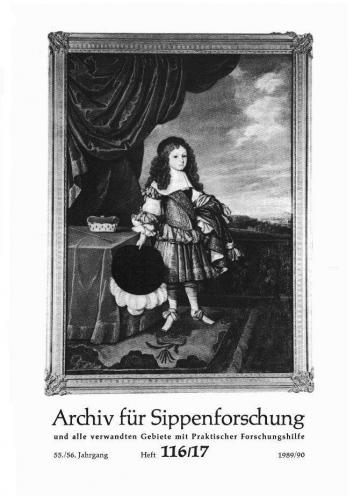 Archiv für Sippenforschung - Doppelheft, Band 116/117 (1989/90 (55./56. Jg.)) 
