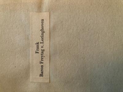 Frank Baron Freytag v. Loringhoven 
