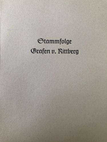 Stammfolge Grafen v. Rittberg 