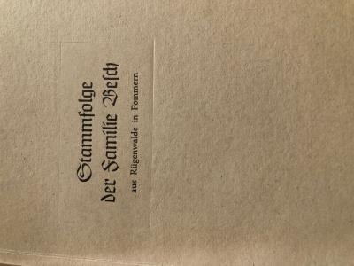 Stammfolge der Familie Besch 