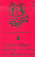 Leichenpredigten-Sammlung der ev.-luth. St. Manga-Kirche in Kempten/Allgäu 