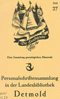 Personalschriftensammlung in der Landesbibliothek in Detmold 