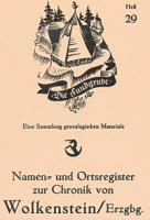 Namen- und Ortsregister zur Chronik v.Wolkenstein/Erzgebirge 
