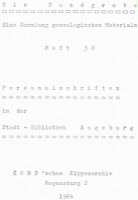 Personalschriften in d. Stadt-Bibliothek Augsburg 