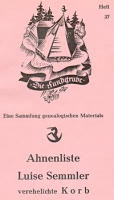 Ahnenliste Luise Semmler, verehelichte Korb 