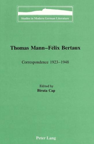 Thomas Mann - Félix Bertaux 