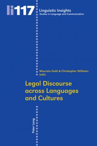 Legal Discourse across Languages and Cultures 