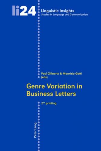 Genre Variation in Business Letters 