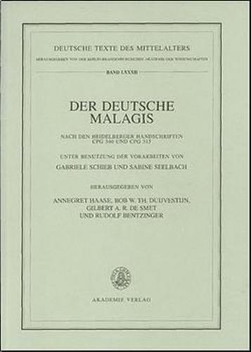 Der deutsche Malagis nach den Heidelberger Handschriften Cpg 340 und 315 