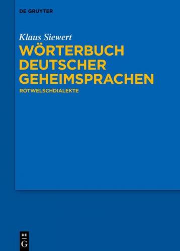 Wörterbuch deutscher Geheimsprachen (Ebook - pdf) 