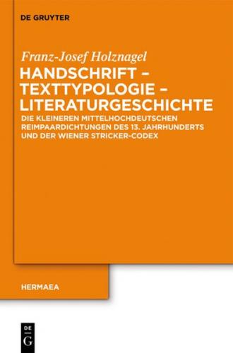 Handschrift – Texttypologie - Literaturgeschichte (Ebook - EPUB) 